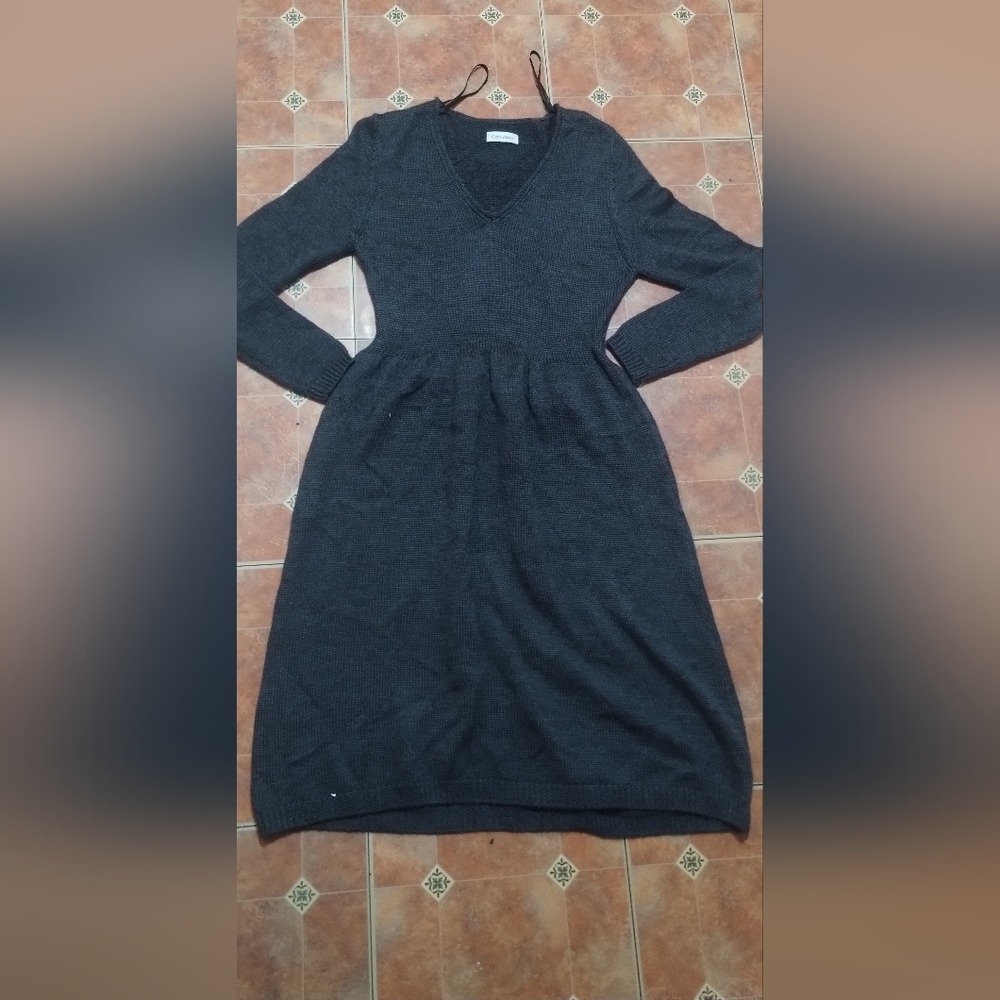 EUC Calvin Klein Charcoal Long Sleeve Dress Size S